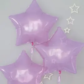 Folieballong Stjärnor Ljusrosa 3-pack