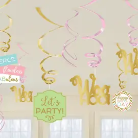 H&auml;ngande Dekorationer Happy Birthday