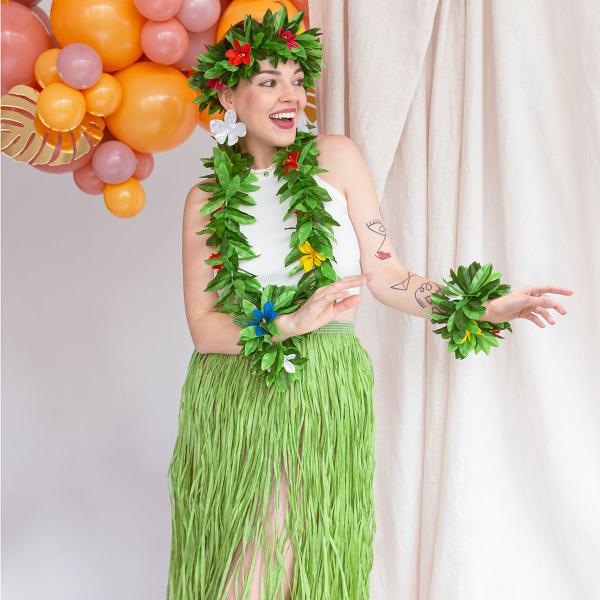 Grön Hawaii Hula Kjol 77 cm