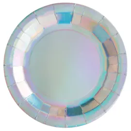 Papptallrikar Iridescent Silver