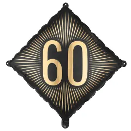 Folieballong 60 Svart/Guld 46 cm