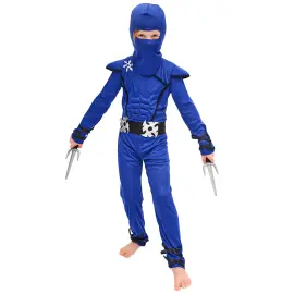 Ninja Warrior Blå Maskeraddräkt Barn 116-128 cm