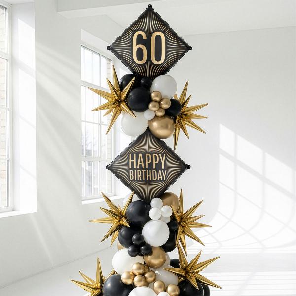 Folieballong 60 Svart/Guld 46 cm