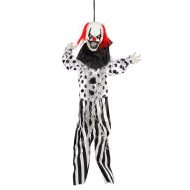 H&auml;ngande Dekoration Skr&auml;ckclown med R&ouml;tt H&aring;r