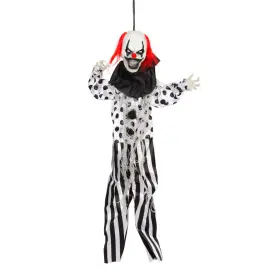 H&auml;ngande Dekoration Skr&auml;ckclown med R&ouml;tt H&aring;r