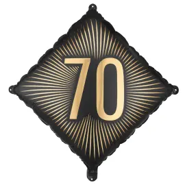 Folieballong 70 Svart/Guld 46 cm