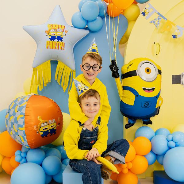 Minions Folieballong Stjärna med Fransar 72 cm