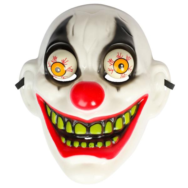 Galen Clownmask med Rörliga Ögon