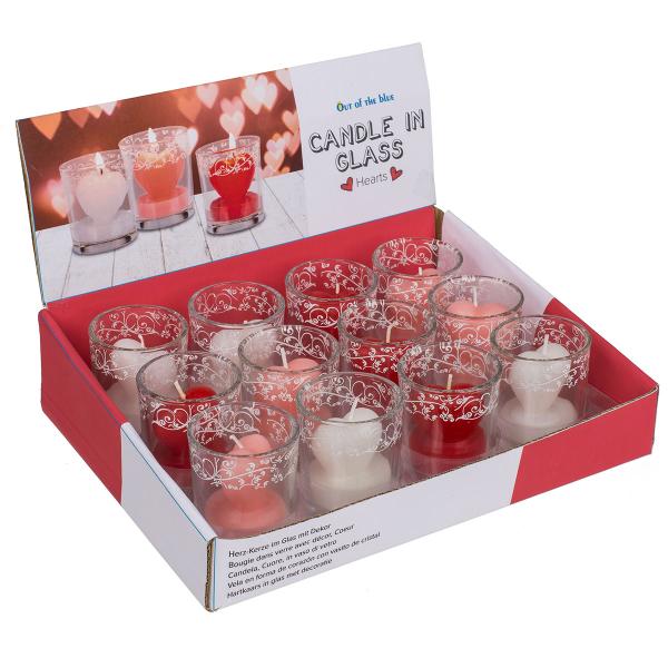 Hjärtljus i Dekorativt Glas