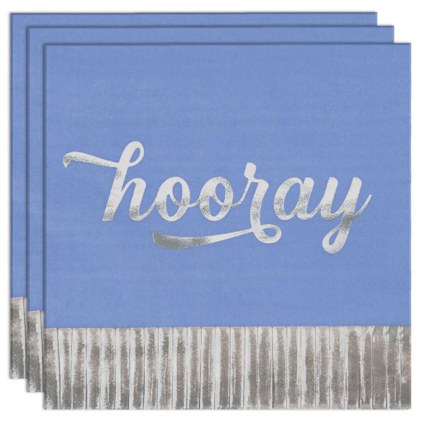 Hooray Servetter Blå & Silver