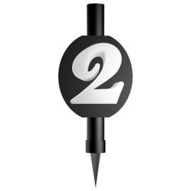 Svart Isfackla med Siffran 2