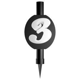 Svart Isfackla med Siffran 3