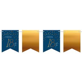 Happy 18th Girlang Mörkblå & Guld