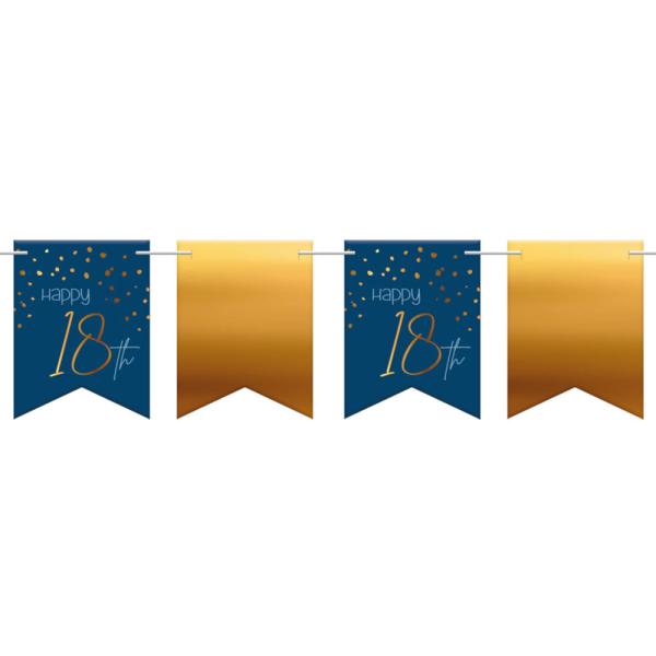 Happy 18th Girlang Mörkblå & Guld