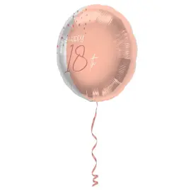 Happy 18th Folieballong Ljusrosa