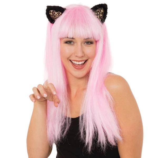 Rosa Katt Peruk med Öron