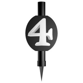 Svart Isfackla med Siffran 4