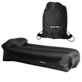 Softybag Loungesoffa Midnattssvart 175 x 75 x 50 cm