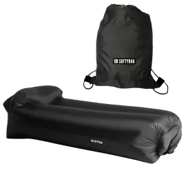 Softybag Loungesoffa Midnattssvart 175 x 75 x 50 cm