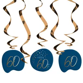 Happy 60th Hängande Dekorationer Mörkblå