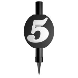 Svart Isfackla med Siffran 5