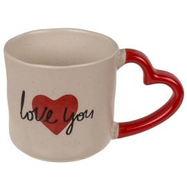 Mugg med Hj&auml;rtformat Handtag 350 ml