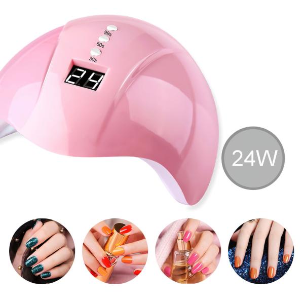 Rosa UV Nagellampa LED