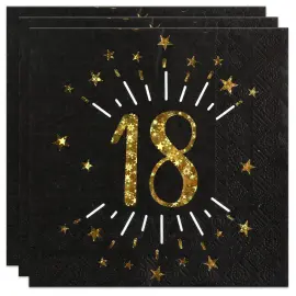Servetter 18 År Birthday Party Guld