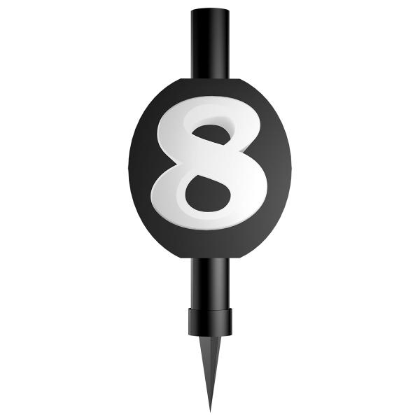 Svart Isfackla med Siffran 8