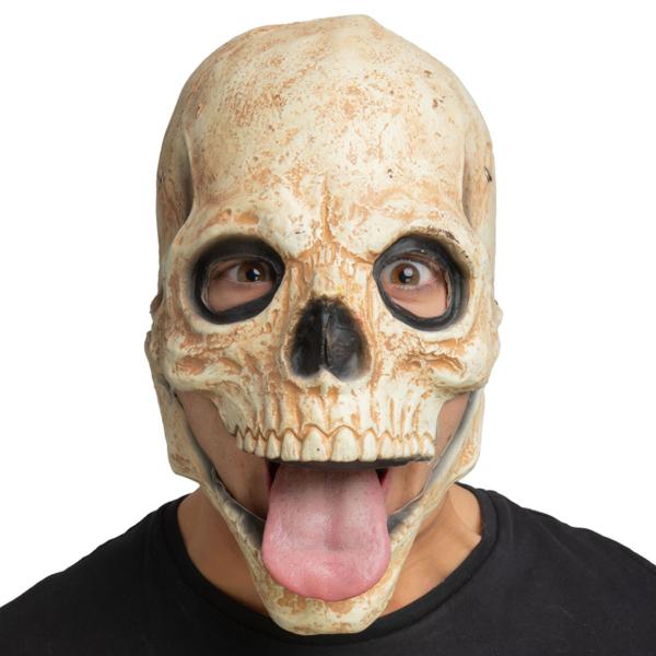 Latexmask Dödskalle med Rörlig Käke
