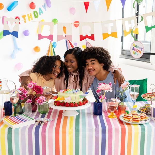 Presentpåsar Happy Birthday Stripetastic 6-pack