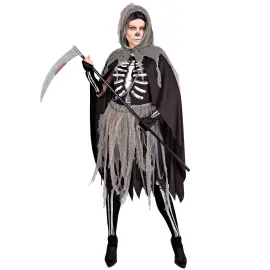 Liemannen Maskeraddräkt med Skelett Dam