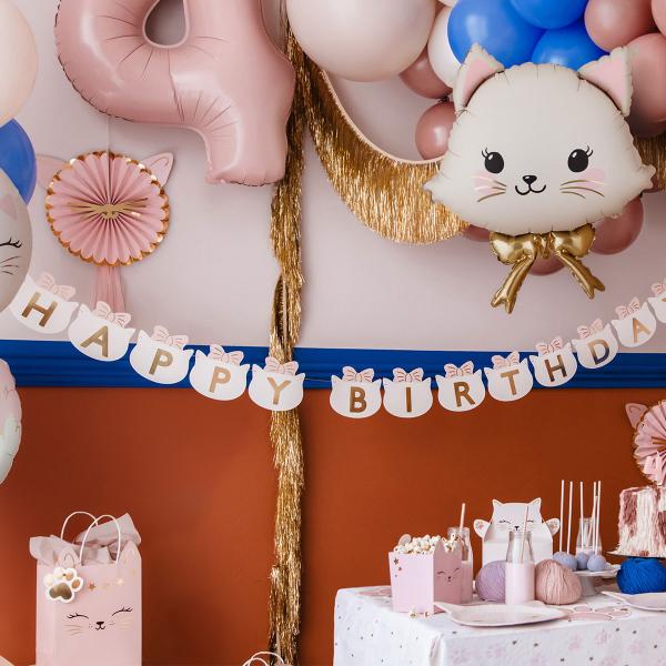 Folieballong Katt med Rosett 50 x 60 cm