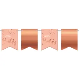 Happy Birthday Girlang Ljusrosa & Roséguld
