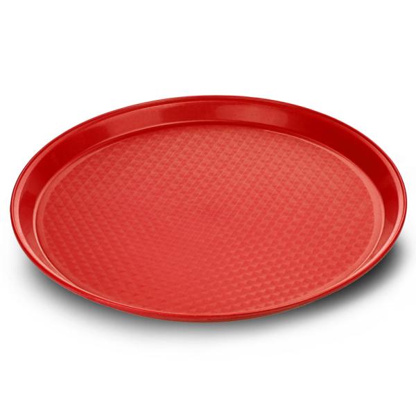 Rund Plastbricka Röd