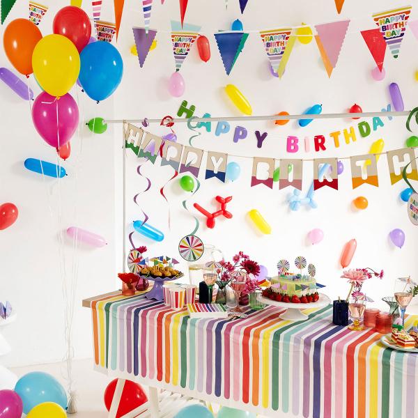 Bokstavsgirlang Happy Birthday Flerfärgad 1,7 m