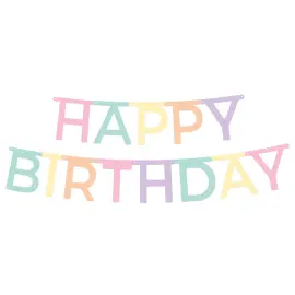 Happy Birthday Bokstavsgirlang Ljus Pastell