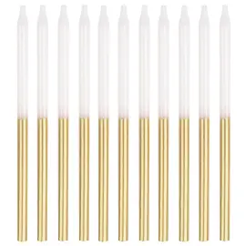 Tårtljus Guld/Vit 12-Pack