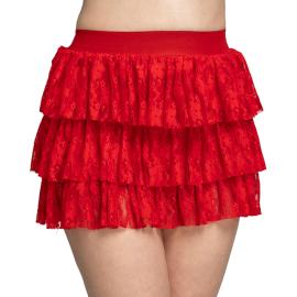 80-tals Kjol i Spets Röd