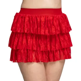 80-tals Kjol i Spets Röd