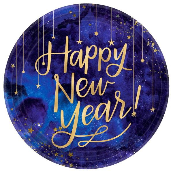 Happy New Year Midnight Papptallrikar