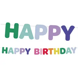 Bokstavsgirlang Happy Birthday i Filt 4 m