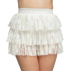 80-tals Kjol i Spets Vit