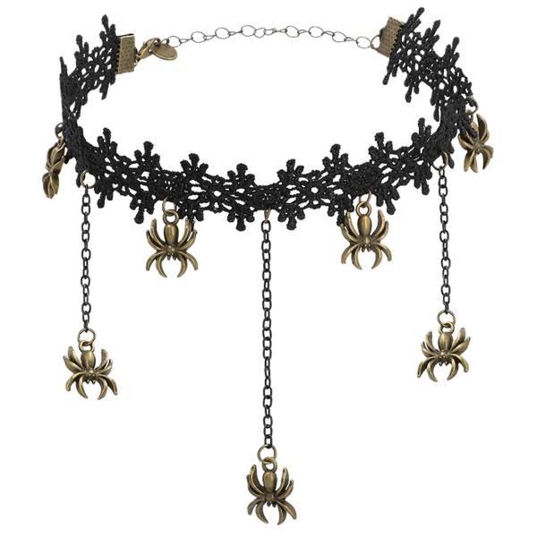 Choker med Spindlar Svart/Guld