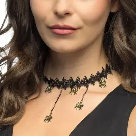 Choker med Spindlar Svart/Guld