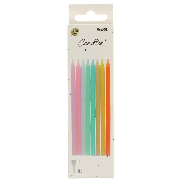 Tårtljus Pastell 10 cm 24-pack
