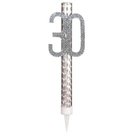 Silver Isfackla med Siffran 30