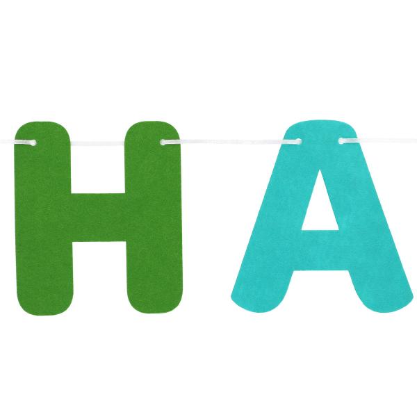 Bokstavsgirlang Happy Birthday i Filt 4 m