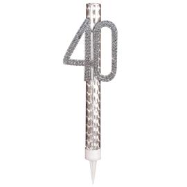 Silver Isfackla med Siffran 40