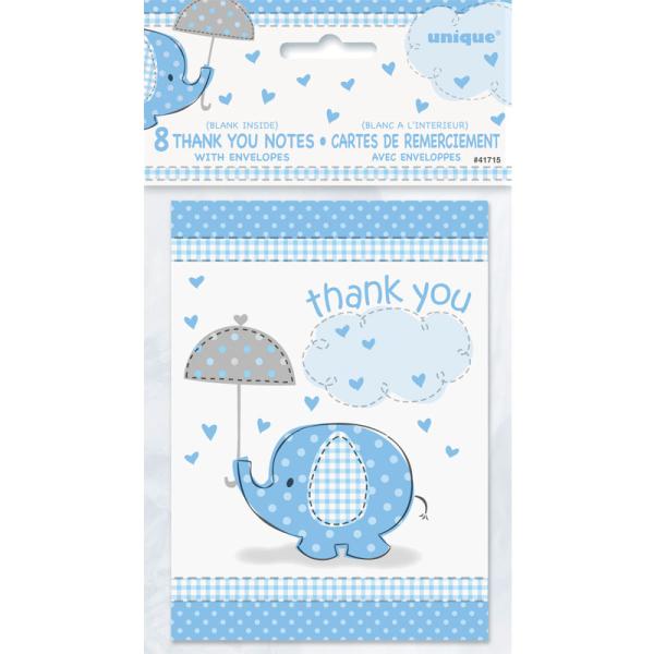Baby Shower Boy Tackkort Umbrellaphant